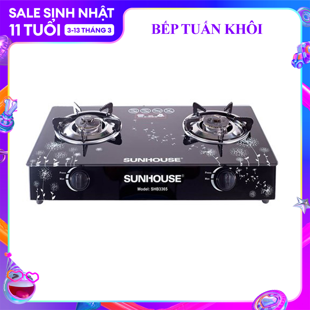 Bếp gas dương kính sunhouse shb3365 - tích kiệm gas