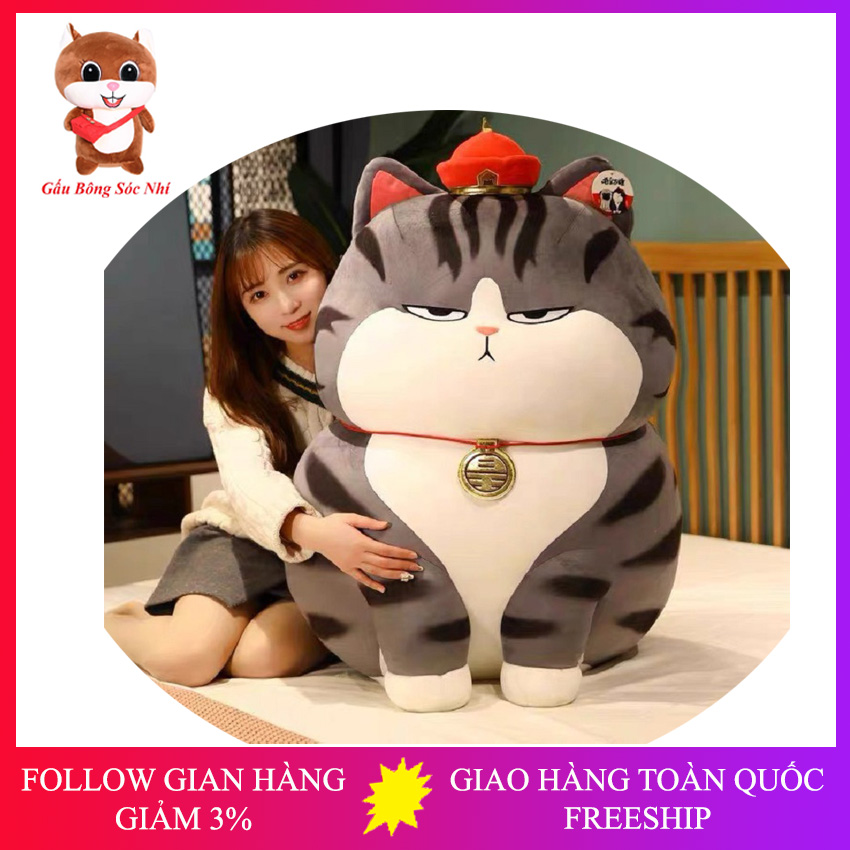 Gấu Bông Mèo Hoàng Thượng - Gấu Bông Sóc Nhí - Gấu bông cao cấp vải nhung co giãn 4 chiều