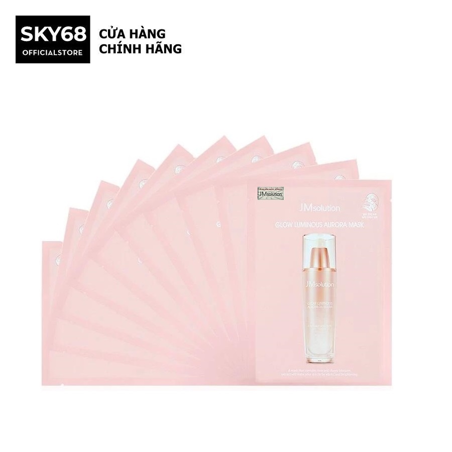 Hộp 10 Mặt Nạ Chống Lão Hóa, Dưỡng Trắng Da Jm Solution Glow Luminous Aurora Mask 30ml x 10