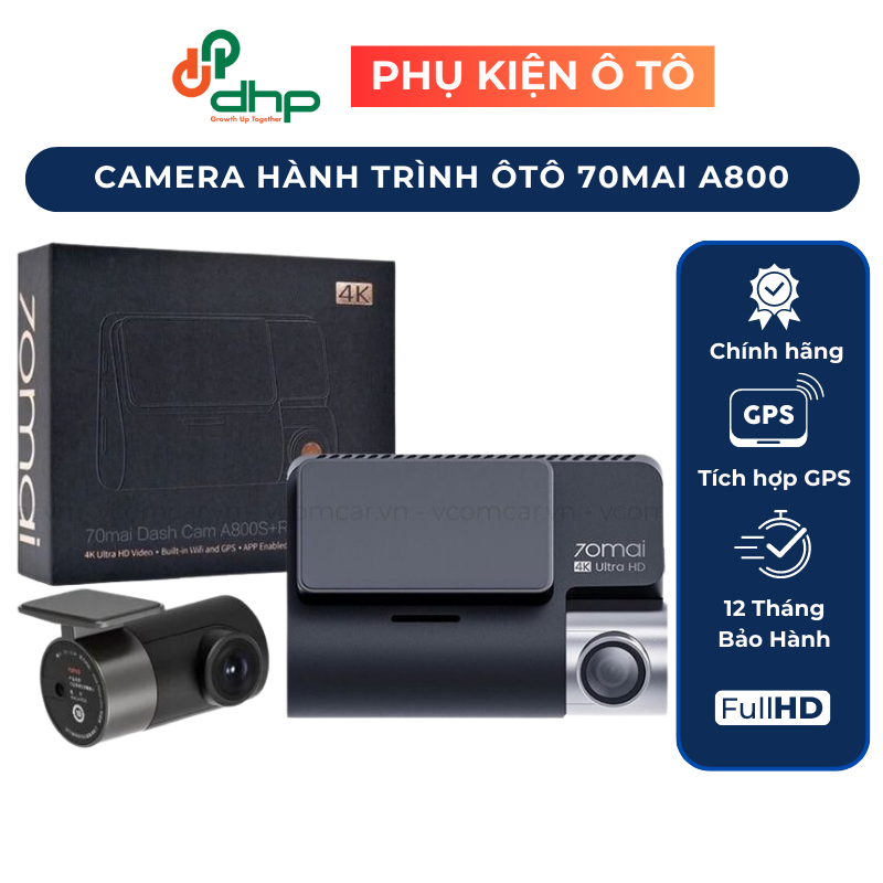 Camera hành trình Xiaomi 70mai Dash cam A800S + Rear cam set , Ghi hình 4K