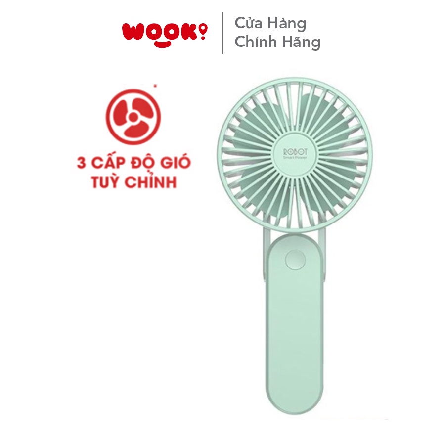 Quạt mini cầm tay robot rt-bf11 power bank 2000mah 3 tốc độ gió kiểu dáng nhỏ gọn siêu tĩnh màu xanh hàng
