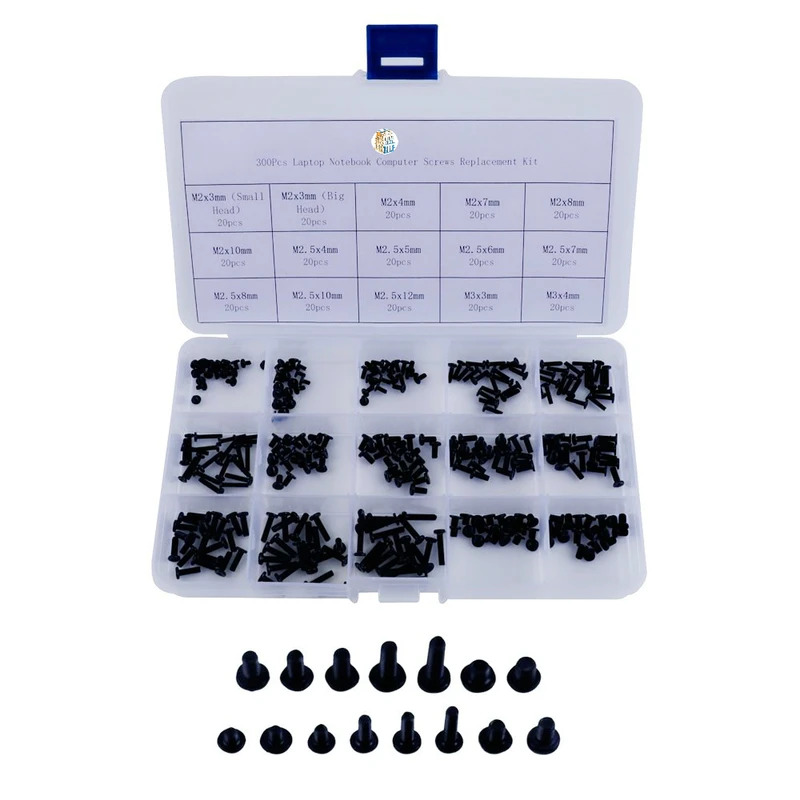 300pcs M2, M2.5, M3 Laptop Notebook Computer Screws Replacement Kit for HP IBM Dell Sony Acer Lenovo Toshiba Gateway Samsung
