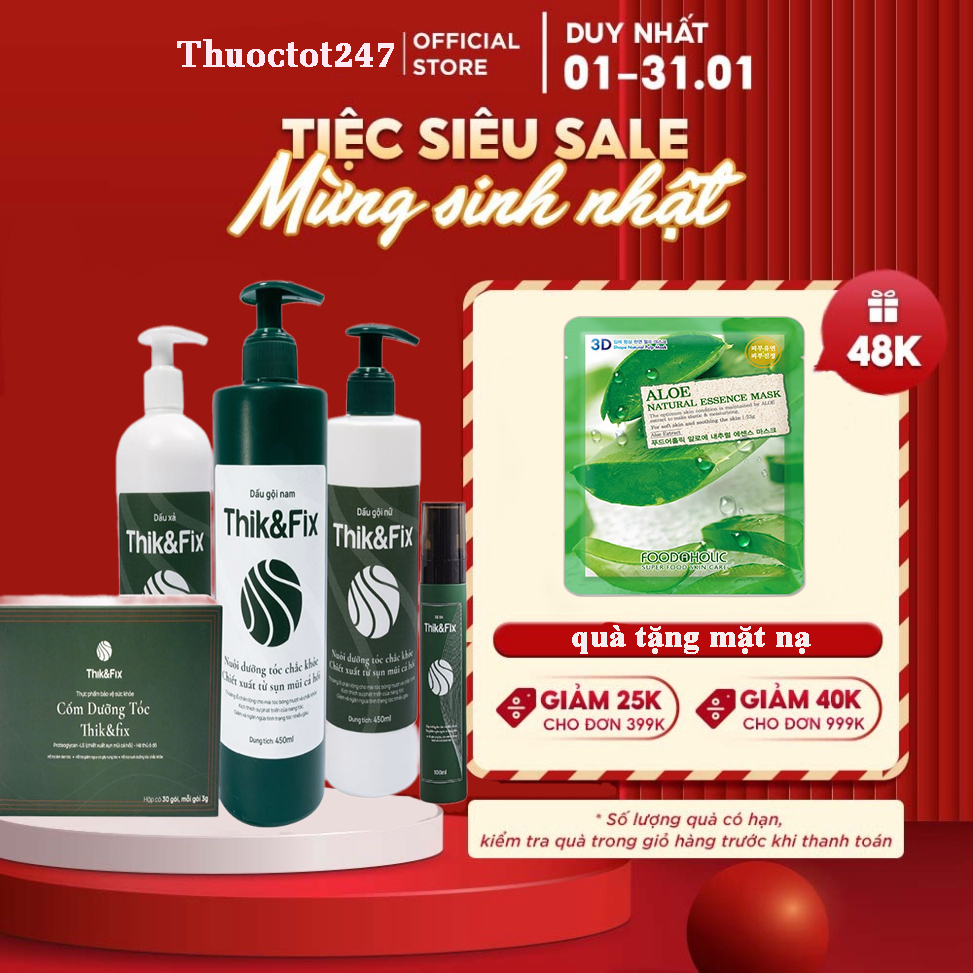 ✅ Bộ sản phẩm THIK&FIX - Hỗ trợ bổ huyết, hỗ trợ làm đen tóc, hỗ trợ nuôi dưỡng tóc chắc khỏe