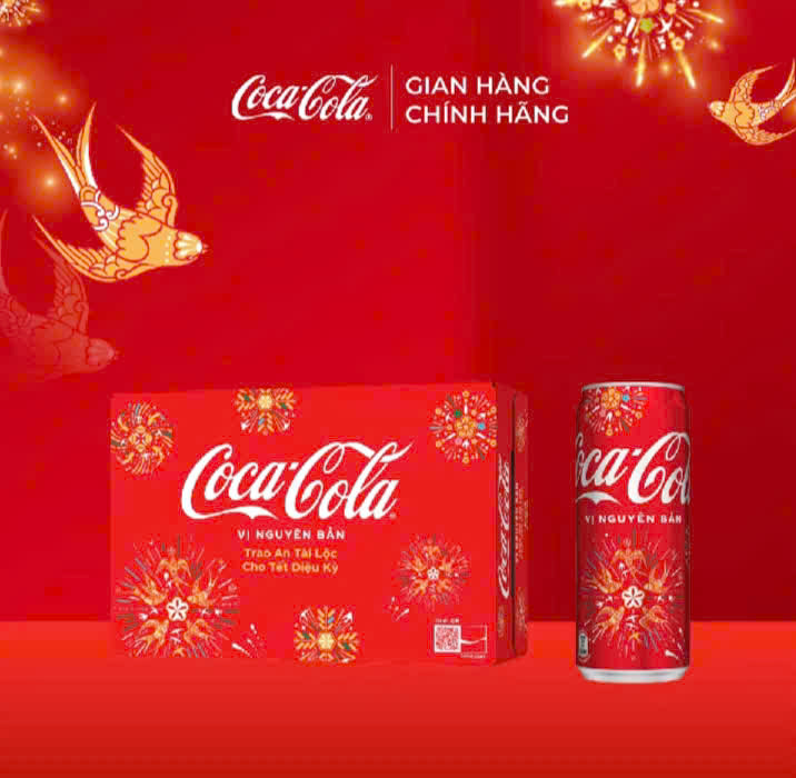 Thùng 24 Lon Nước Ngọt Giải Khát Coca-Cola Vị Nguyên Bản Original 320m/Lon Coca-Cola Chính Hãng