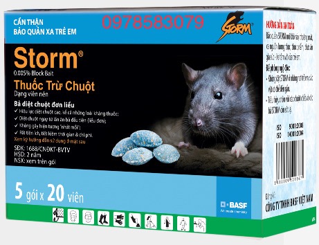 Diệt Chuột Storm(1gói-20 viên) Kẹo chuột của CHLB Đức, sạch chuột, an toàn, không nhờn, dùng trong gia đình, kho, nhà xưởng rất hiệu quả