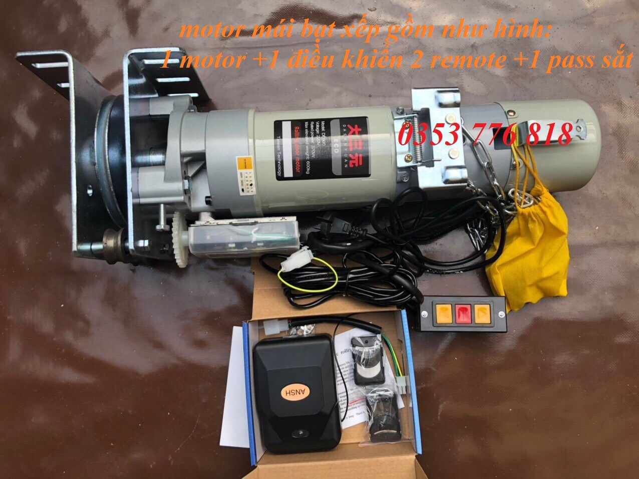 Motor dùng cho mái bạt xếp di động 600kg
