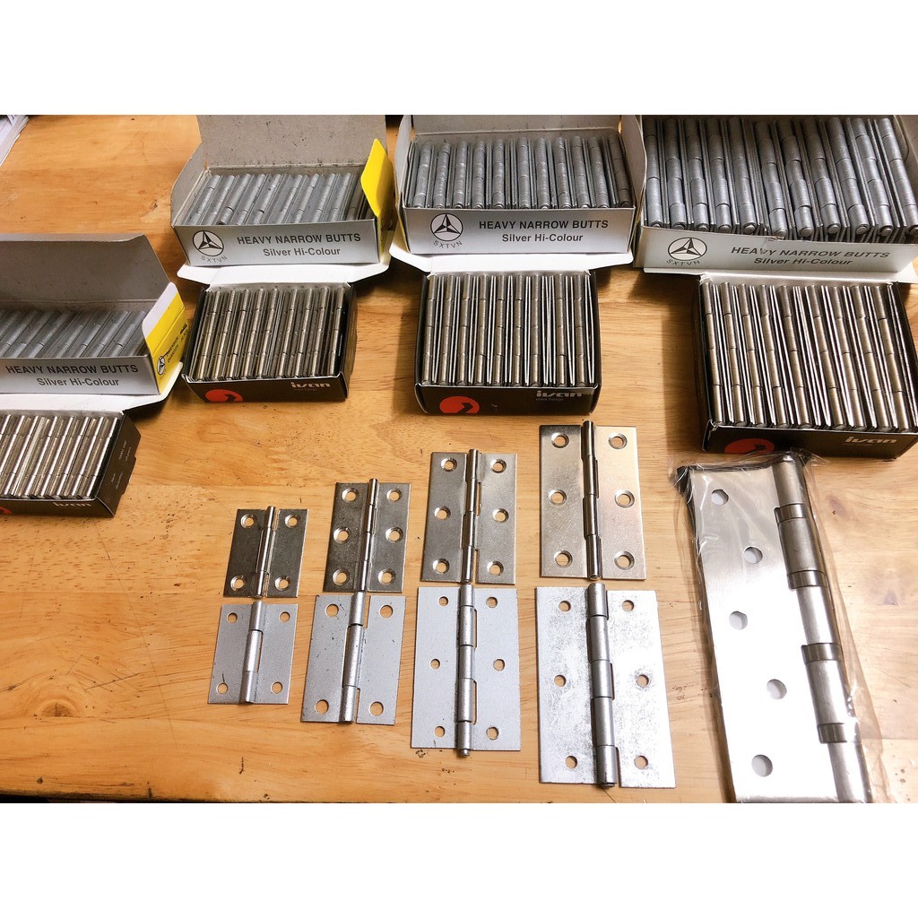 5 Chiếc Bản Lề Lá Inox Bóng Bản Lề Lá Sắt Xi Đủ Size