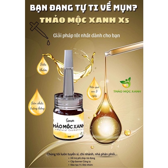 Serum Thảo Mộc Xanh Dưỡng Da X5 Hàng Chính Hãng