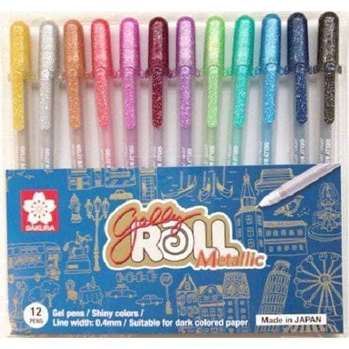 Full bộ gel nhũ sakura gelly roll 12 cây