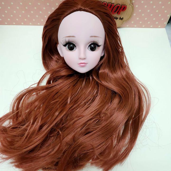 Đầu búp bê Yeluoli 60cm mi cong da trắng khuôn mặt xinh