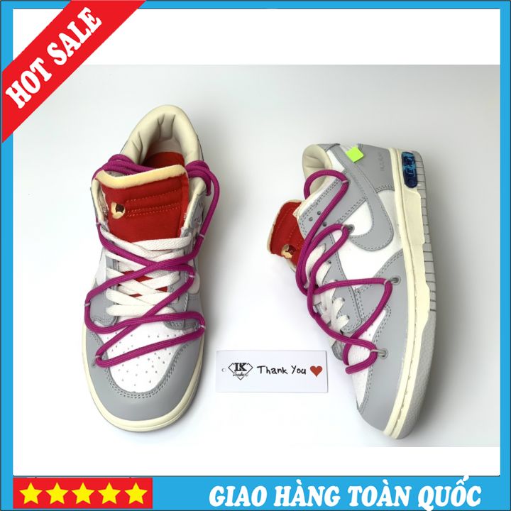Giày sneaker sb dunk x off white, giày thể thao nam nữ full phụ kiện