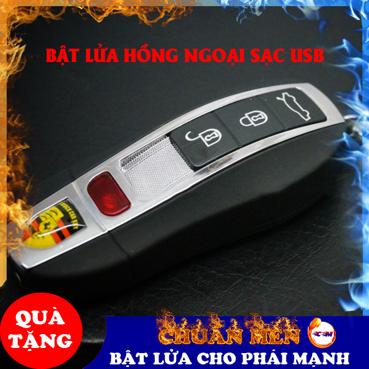 Bật lửa hồng ngoại Chuẩn Men kiêm móc khoá xe hơi chất liệu nhựa dùng điện sạc usb - GD0751