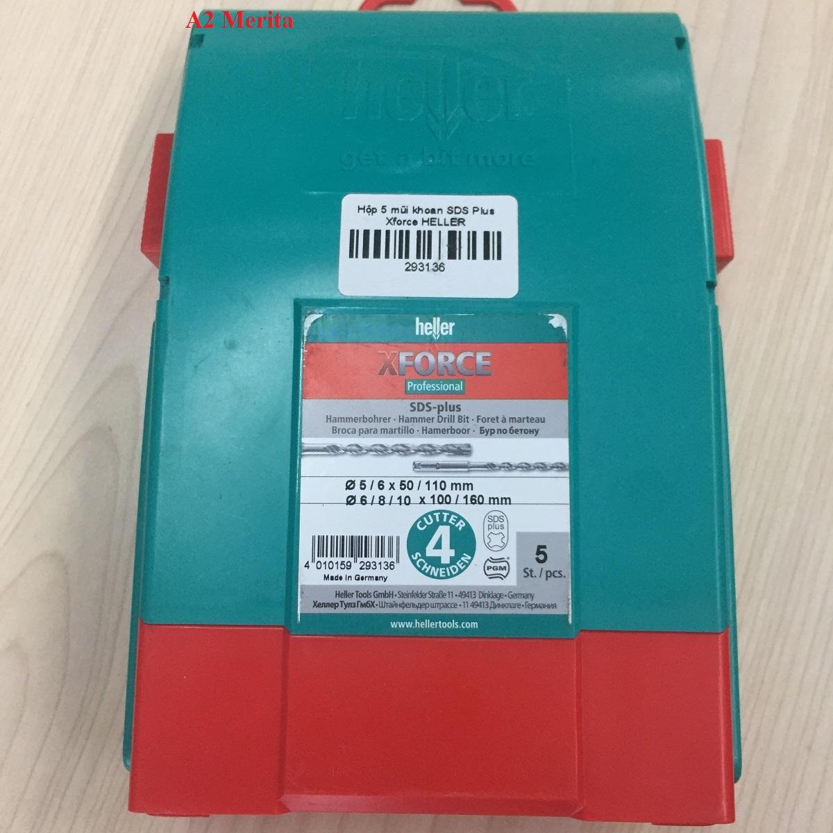 Bộ 05 mũi khoan bê tông sds plus heller - xforce - 293136