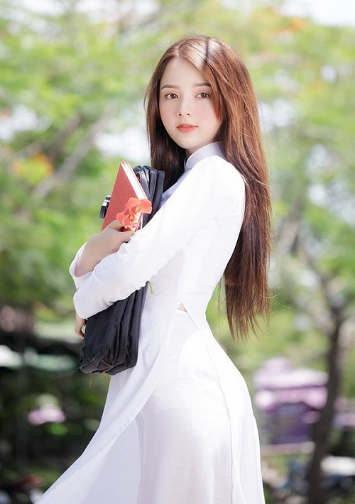 Áo dài học sinh lụa Thái Tuấn - Áo dài Ý Như