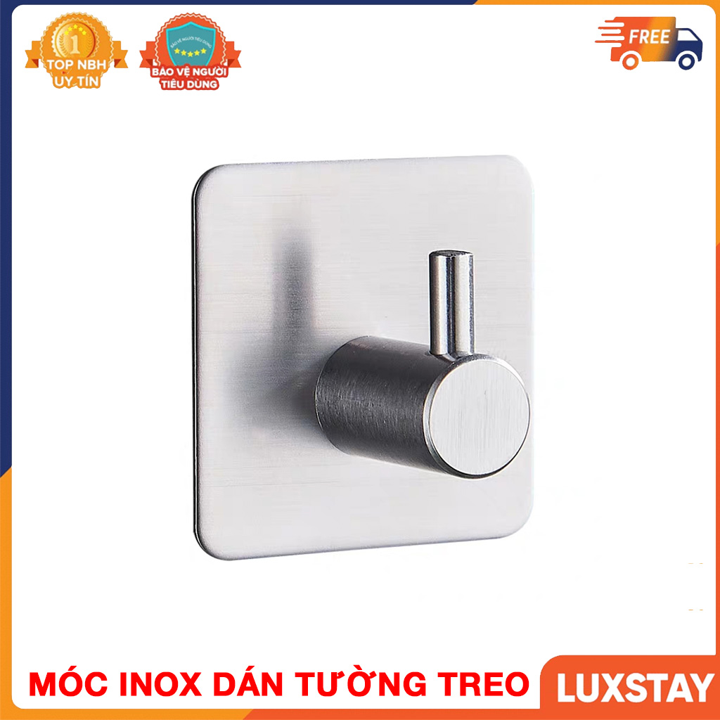 Móc Inox SUS304 dán tường công nghệ keo 3M siêu dính, Móc treo quần áo treo khăn tắm, treo đồ nhà bếp tiện ích gia đình