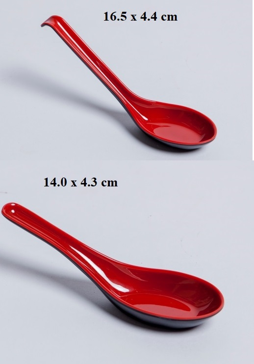 Bộ 10 muỗng cơm ,canh,súp nhựa Melamine 2 lớp đỏ đen