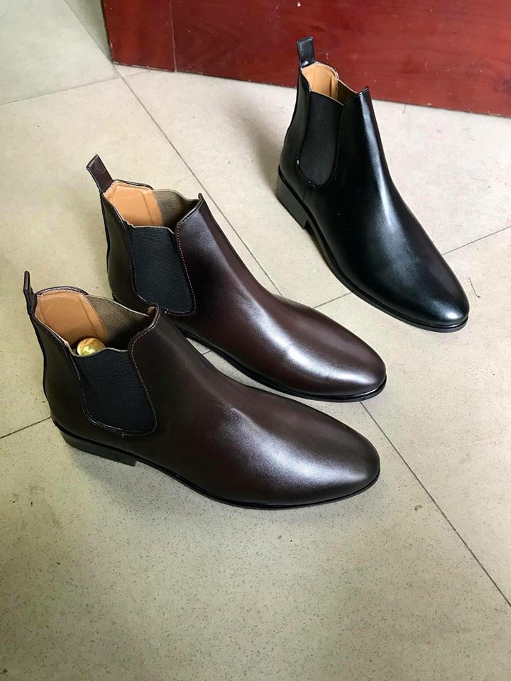 Giày nam Chelsea Boost da bò đế cao su cao cấp BẢO HÀNH 12 THÁNG (Tặng Lót đế)