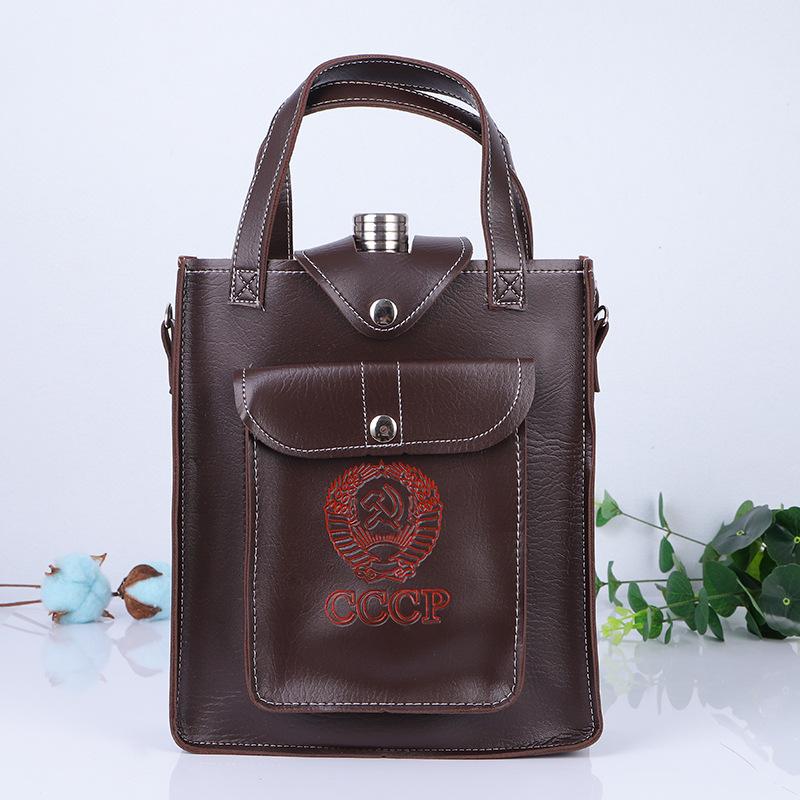 Bình đựng rượu inox loại dày 0,8mm  - loại cao cấp túi da xịn. Hàng xuất Nga sang trọng và đẳng cấp mẫu mới 2023