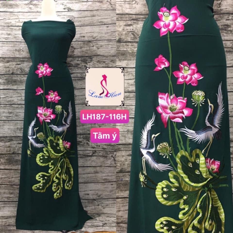 Vải áo dài tằm ý thêu cao cấp LH187