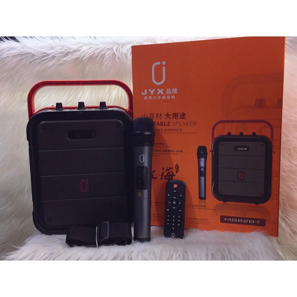 Loa karaoke JYX MS61 âm thanh chuẩn cực hay bluetooth tặng kèm 1 micro không dây bảo hành 12 tháng