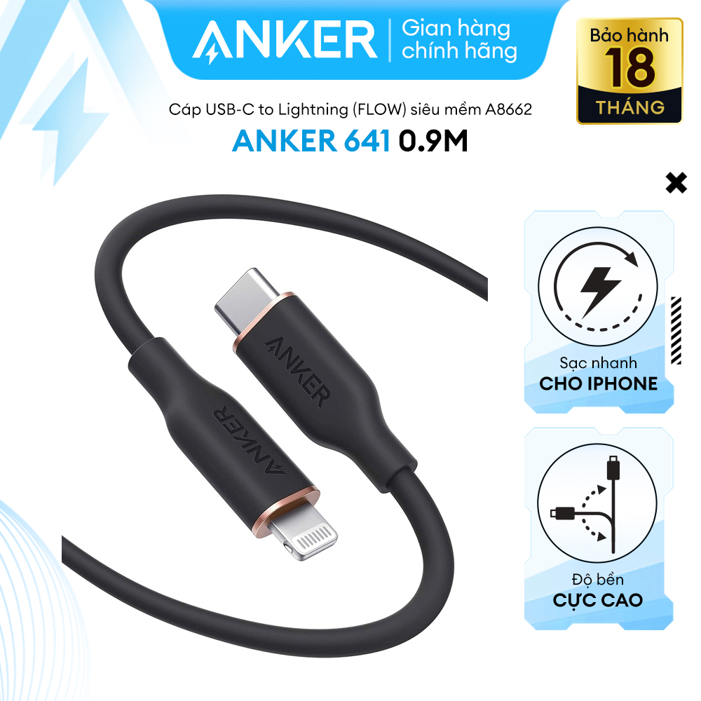 Cáp Anker Powerline III Flow USB-C to Lightning 0.9m - A8662