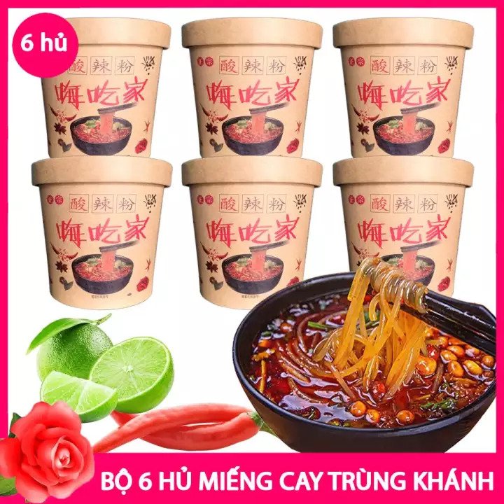 [HCM]Miến chua cay Trùng Khánh thùng 6 hộp đồ ăn vặt nội địa Trung Quốc HuTo House