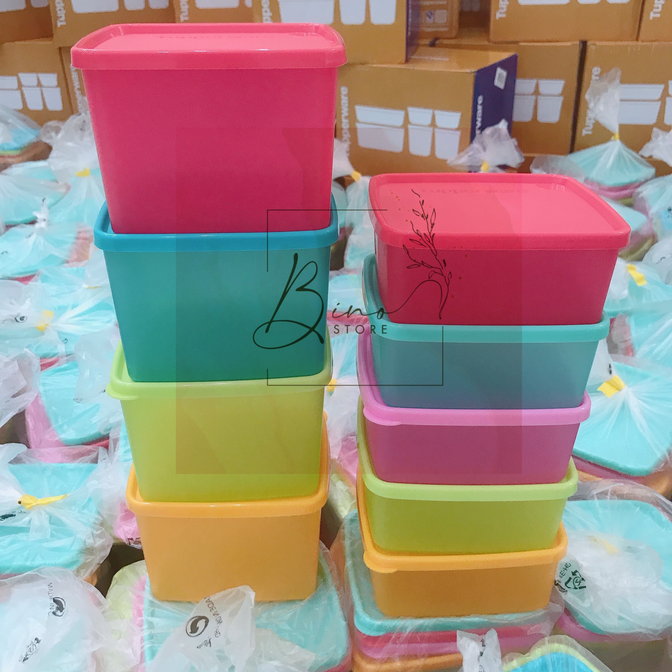 Set 9 Hộp Trữ Ngăn Mát TUPPERWARE Chính Hãng 4 Hộp 800ml + 5 Hộp 400ml - Bộ Hộp Chứa Thực Phẩm Trữ Mát, Trữ Khô Full Size Đủ Màu Sắc<ẢNH THẬT>