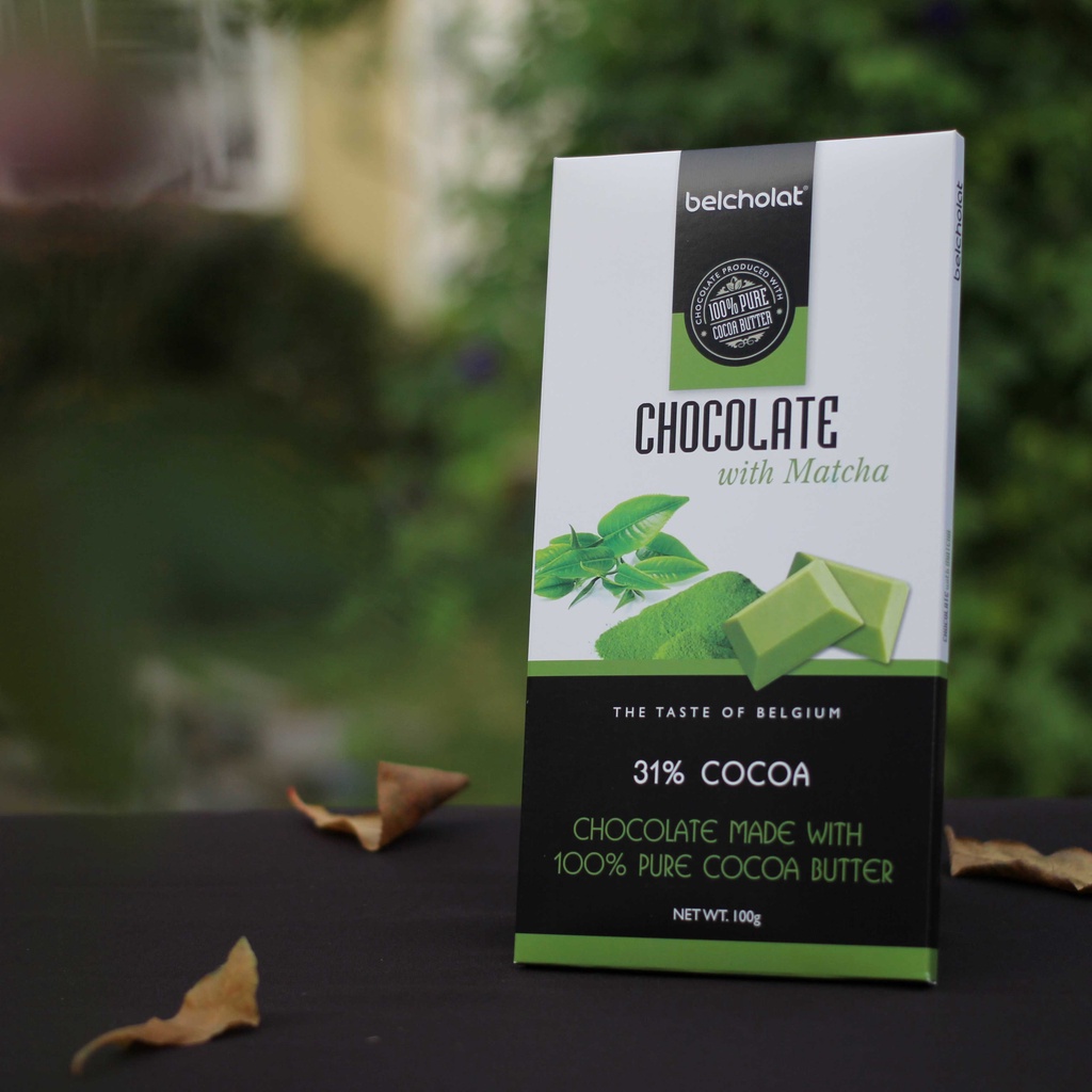 Socola Thanh Matcha 31% Cacao Belcholat 100G