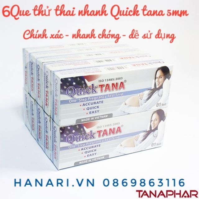 Combo 6 que thử thai nhanh Quicktana 5mm