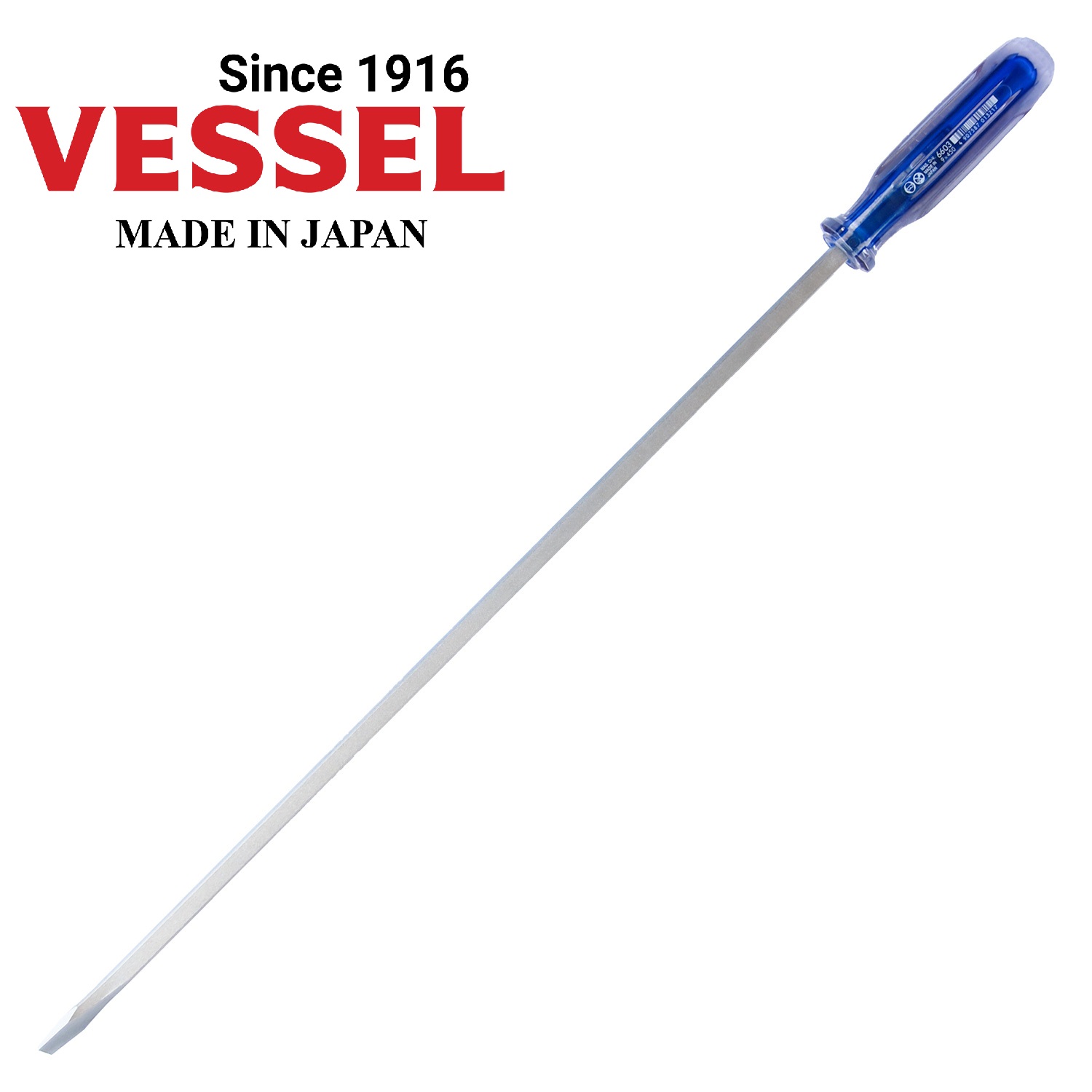 Tô vít cán nhựa trong Vessel Made in Japan No.6603 -9x450 Thép tôi cứng toàn thân