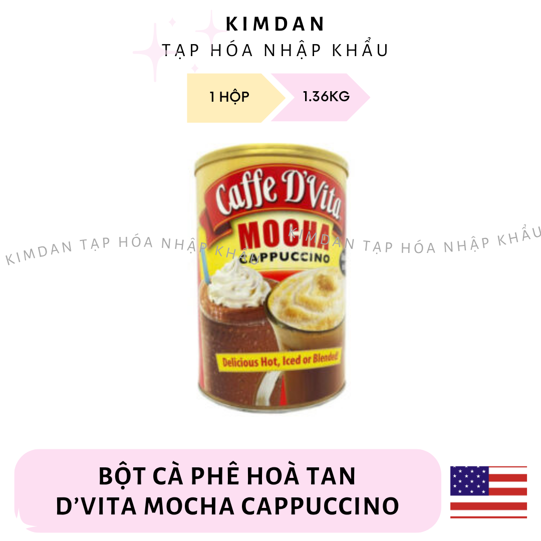 [DVITA COFFEE] Bột cà phê hoà tan mỹ caffe D’VITA MOCHA cappuccino 1.36kg