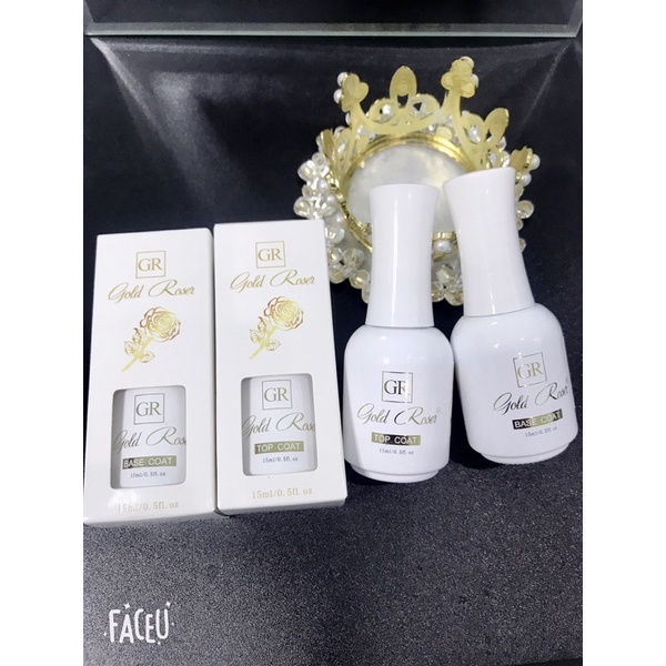 Base top Gold rose mỹ - Base top hoa hồng Gold rose chính hãng hàng chuẩn mỹ - Hàng cao cấp chống xước- độ bền cao chai 15ml