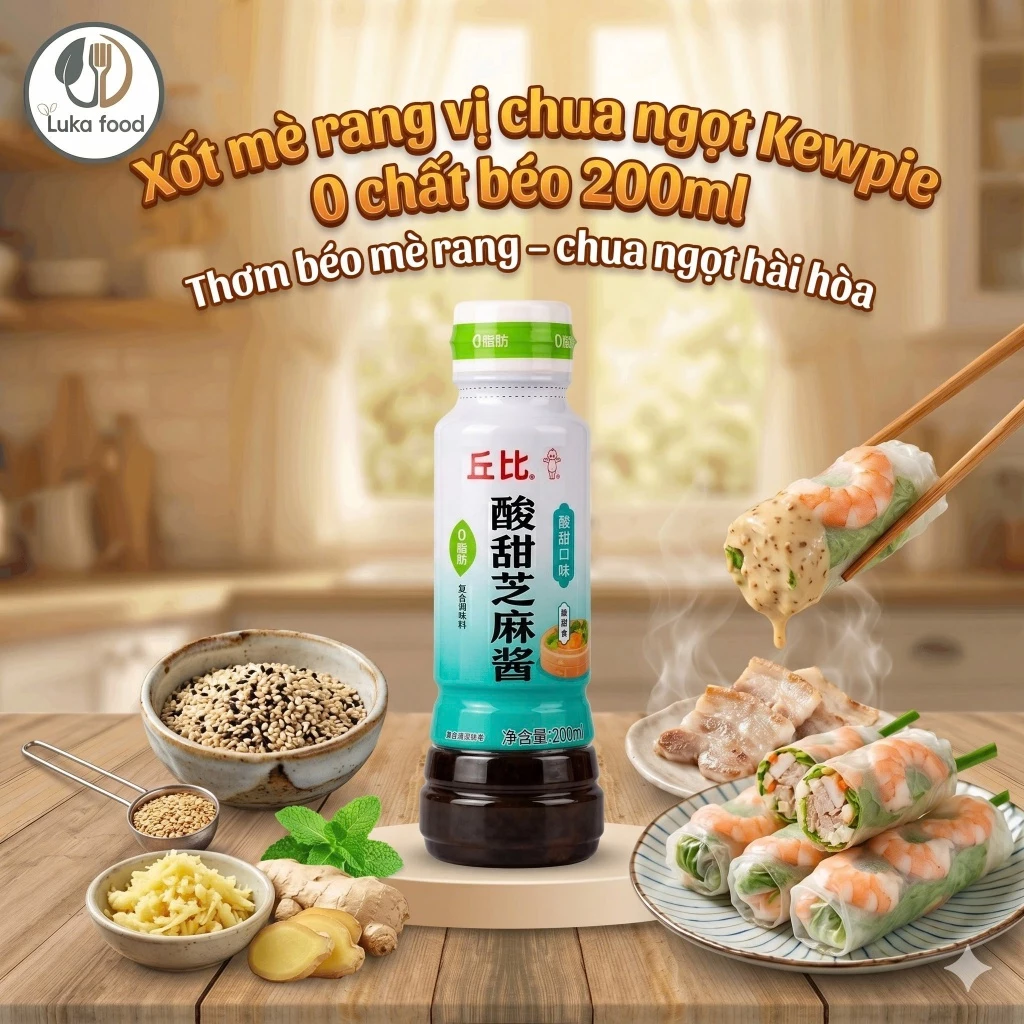 Nước Sốt Salad Kewpie Mè Rang 200ml Nước Sốt Trộn Salad