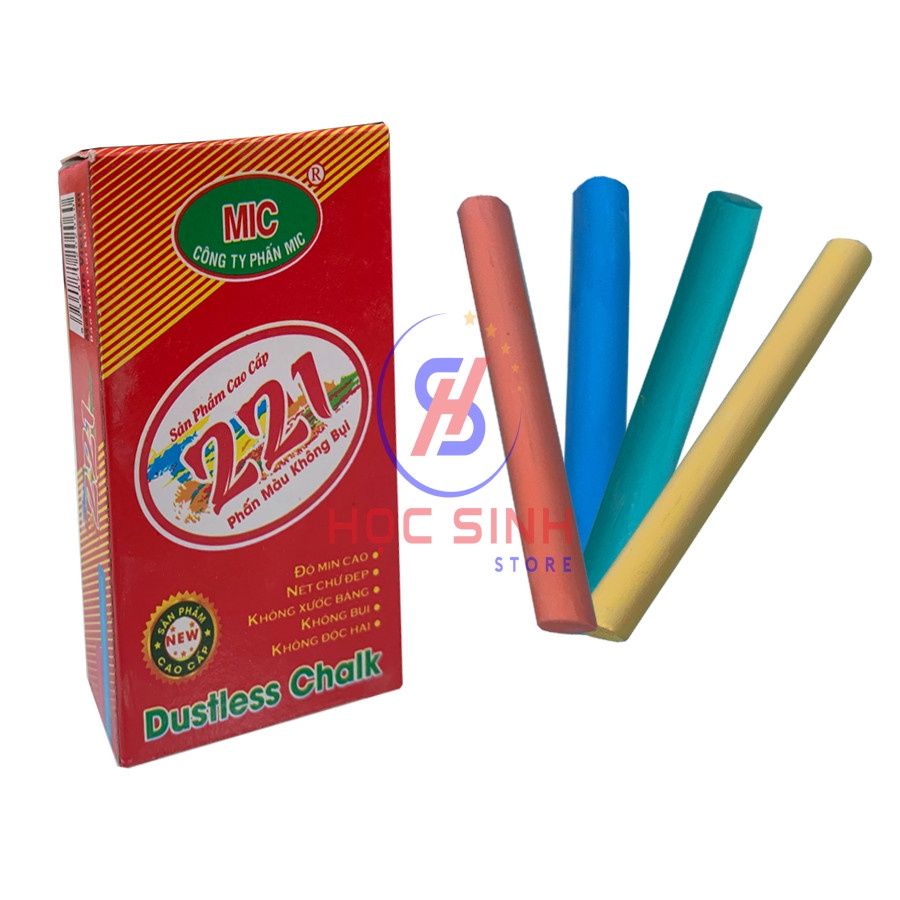 Hộp 10 cây phấn màu không bụi mic 221