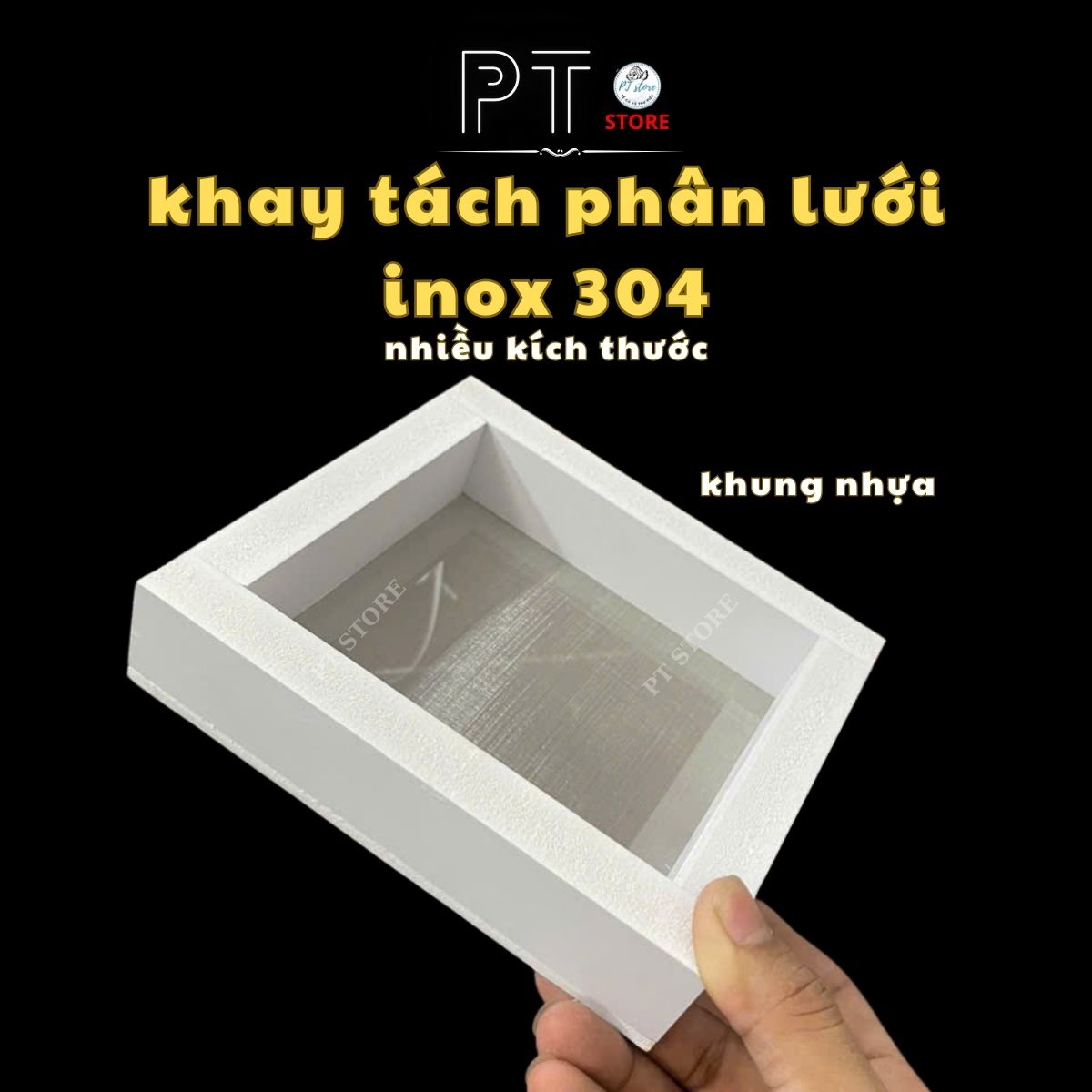 khay tách phân khung nhựa lưới inox 304 hỗ trợ lọc nước hồ cá
