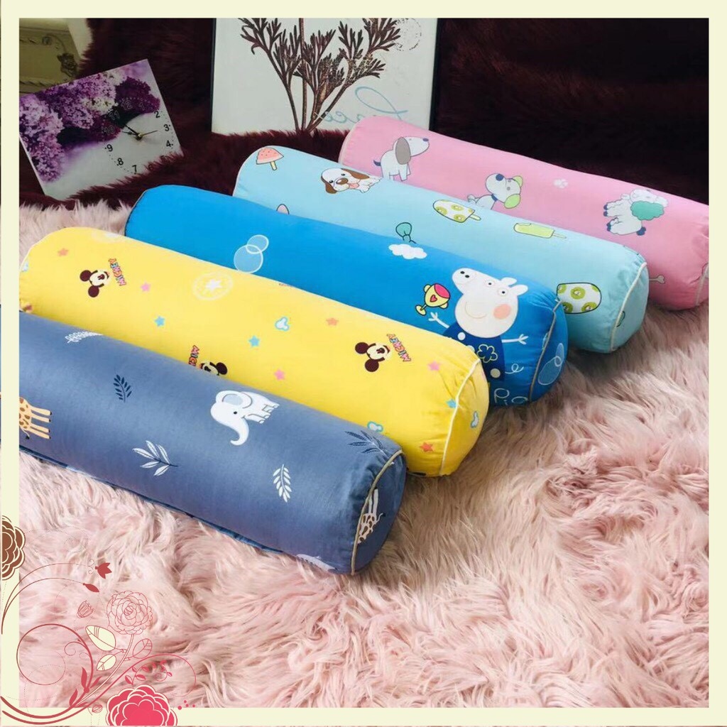 ✺✕►  Gối ôm cho bé vải Cotton Hàn Quốc - Ruột Kèm Vỏ (Kích thước 20cm x 60cm) giá tốt