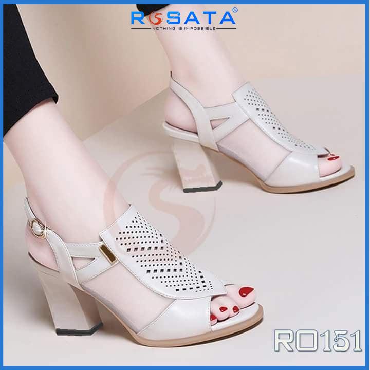 Giày sandal cao gót nữ đẹp hàng hiệu Rosata-chữ V sang trọng RO151