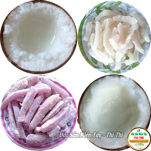 Combo 1 dừa sáp loại 2 size vừa + 250gr mứt dừa sáp loại 2