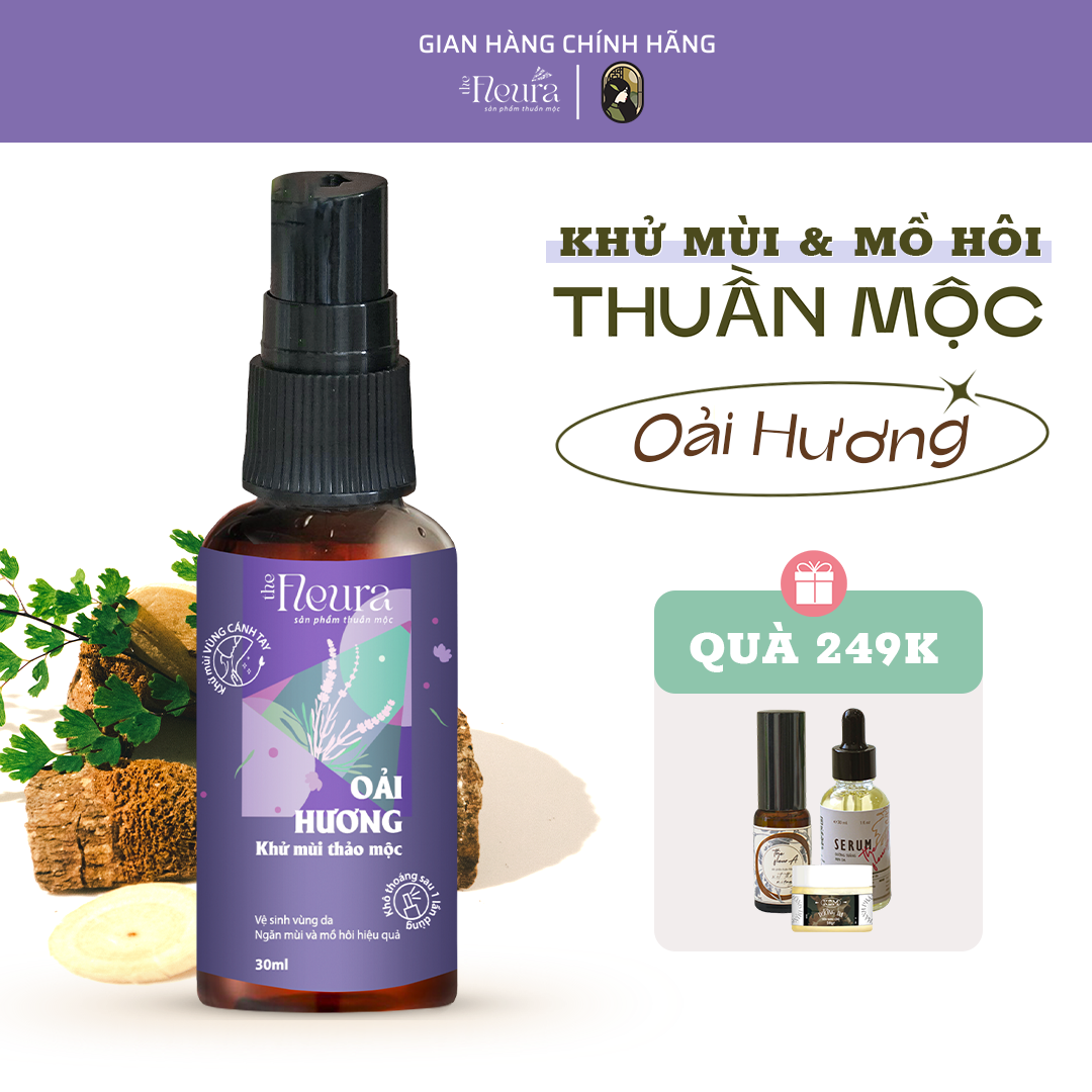 Xịt khử mùi hôi nách oải hương thảo mộc ngăn mùi hôi nách, chống mồ hôi, làm sạch vùng da, cảm giác thoải mái an toàn the fleura