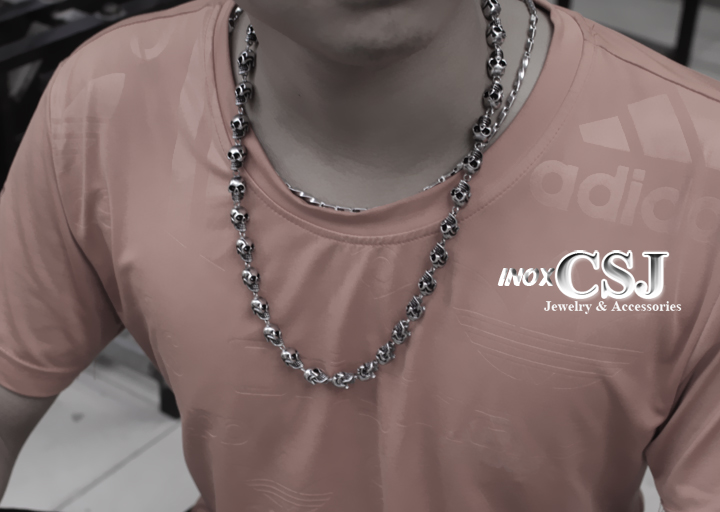 DÂY CHUYỀN ĐẦU LÂU, VÒNG CỔ ĐẦU SỌ INOX NAM CỰC NAM TÍNH ĐỘC LẠ KHÓ TÌM DN170