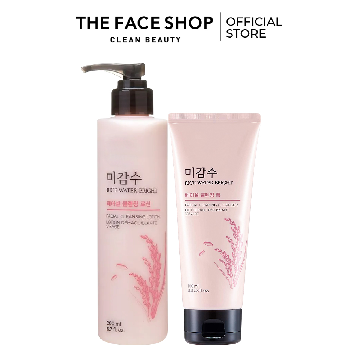 Combo sữa tẩy trang làm sáng da the face shop 200ml+sữa rửa mặt 100ml