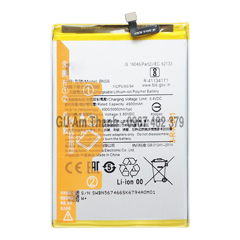 Pin cho xiaomi redmi 9a m2006c3lg dung lượng 5000mah zin máy