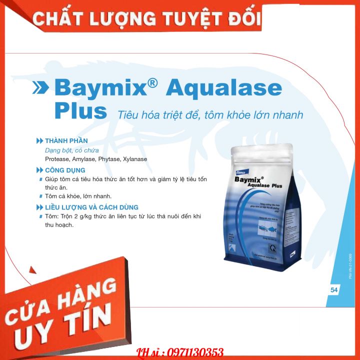 Elanco Baymix Aqualase giúp cải thiện mức độ tiêu hóa của cá, tôm nuôi.