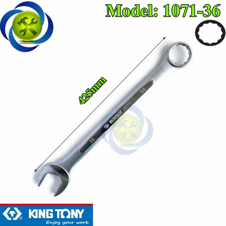 Cờ lê vòng miệng 36mm kingtony 1071-36 dài 425mm
