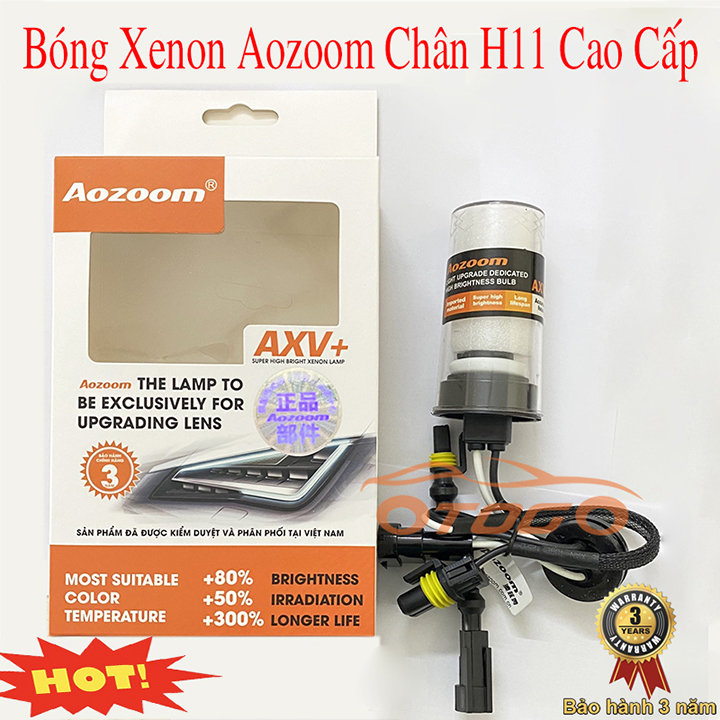 Bóng Xenon Aozoom Chân H11 Cao Cấp , Bảo Hành 3 Năm