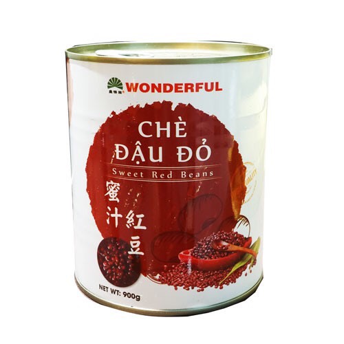 Chè đậu đỏ ngâm đường wonderful 900g/ lon - chè đậu đỏ đóng hộp wonderful 900g