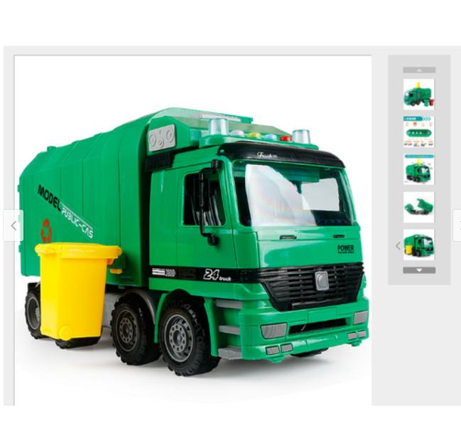 Mô hình xe chở rác xe thu gom rác đồ chơi ô tô chạy bánh đà có pin phát