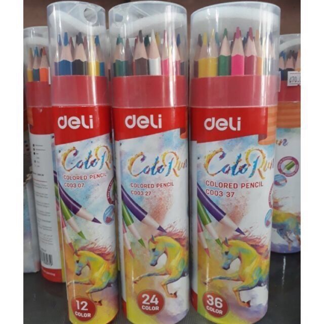 BÚT CHÌ MẦU DELI 12 - 24 màu