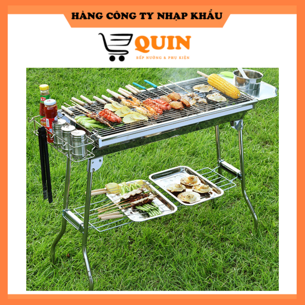 [XẢ KHO] Lò nướng than Bếp nướng than hoa tặng chảo chiên Hàng công ty inox cao cấp QUIN Model CH2