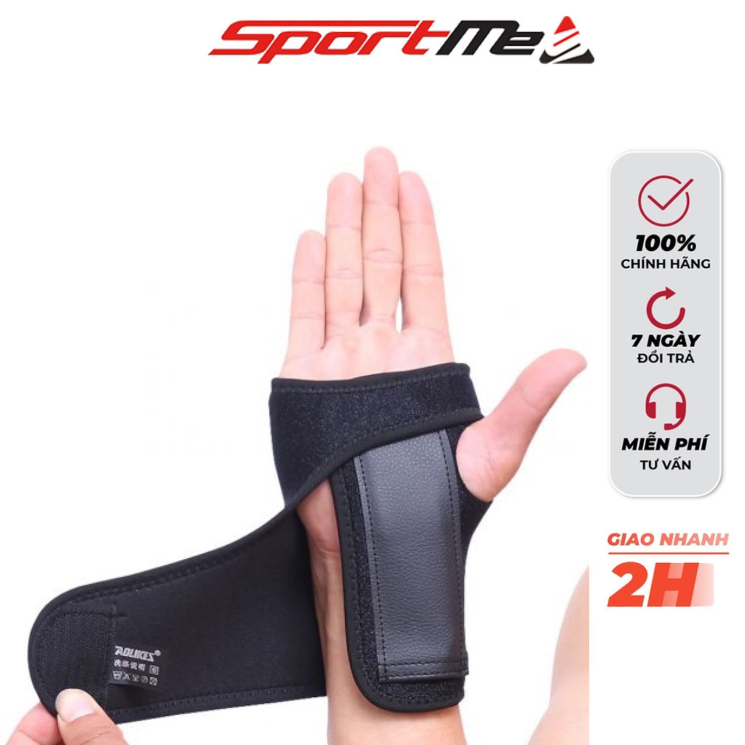 Đai nẹp cố định khớp cổ tay có miếng kẽm bảo vệ - aolikes 1676